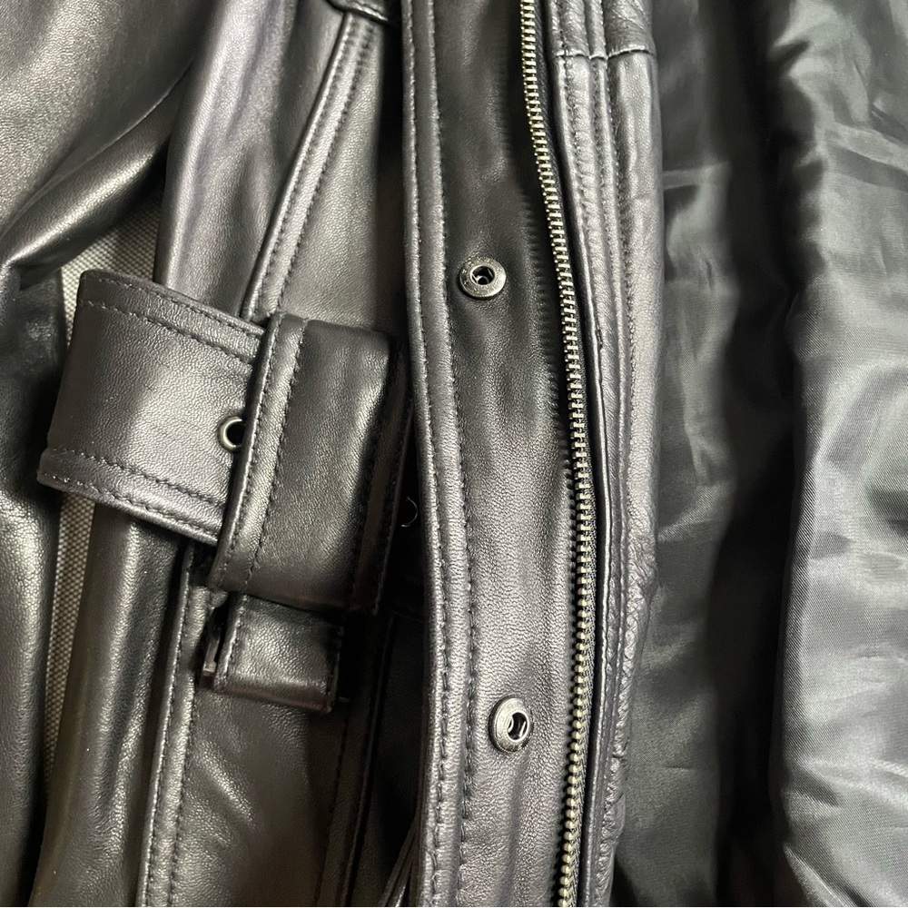 Genuine Leather Jacket With Belt - image 3